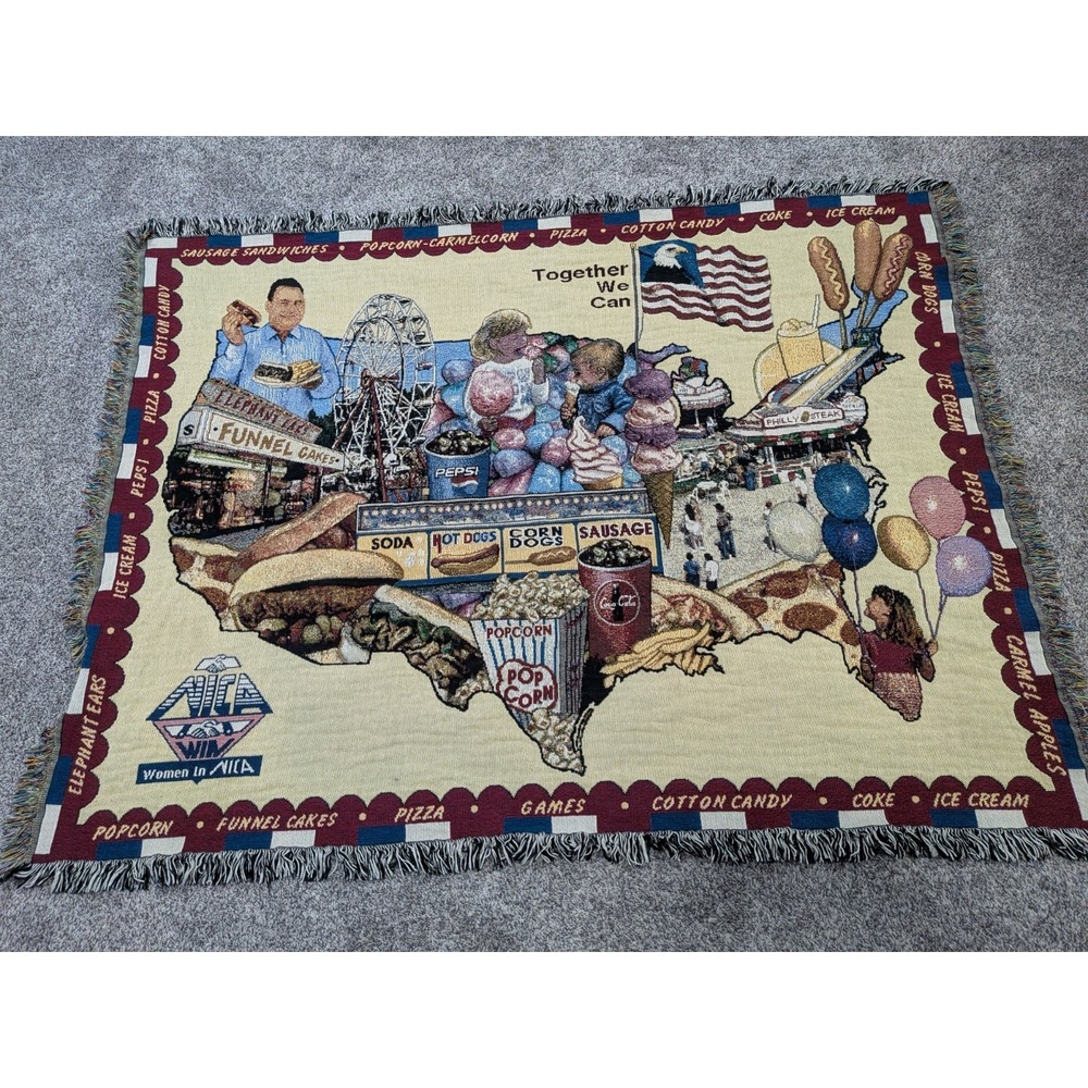 Tapestry Throw Blanket Featuring  Sites from the  State Fairs Across US 64x49
